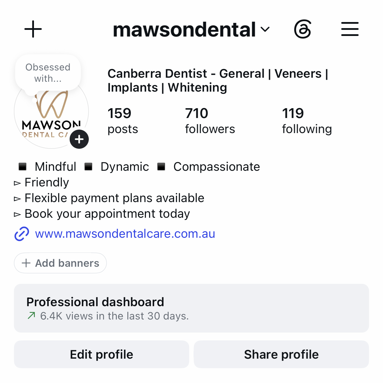 Mawson Dental Care clinic photography