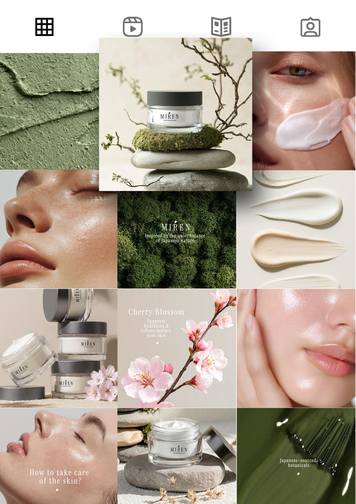 MIREN Instagram content grid