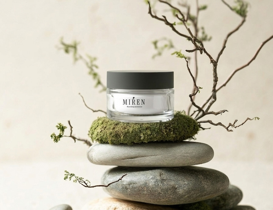 MIREN skincare logo and moodboard